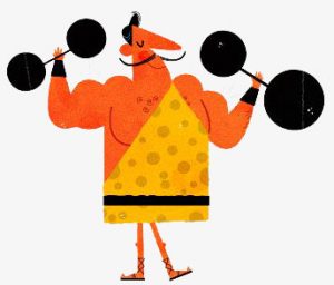 hombre fuerte haciendo pesas